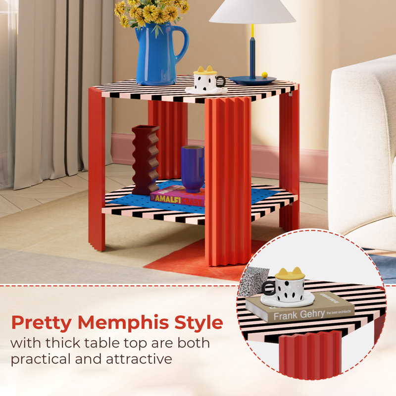 End Table With 2 Storage Space